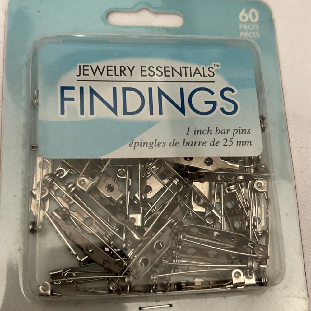 Jewelry Essentials Findings 1" Bar Pins Pinbacks DIY Crafts 60 pc-Pack new seale